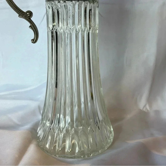 Vintage 1930s Glass + Silver Plated Beverage Pitcher 14 1/4”in - Picture 4 of 5